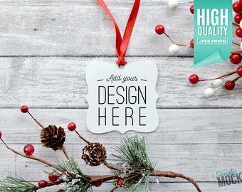 Download Free Prague Aluminum Christmas Ornament Mockup | High quality digital download PSD Template