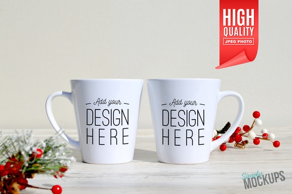 Download Free 12oz Double Latte Coffee Mug Christmas Mockup Digital ...