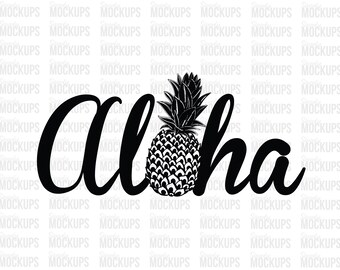 Aloha Pinapple Hawaiian Design | PNG Digital Download Graphic Image