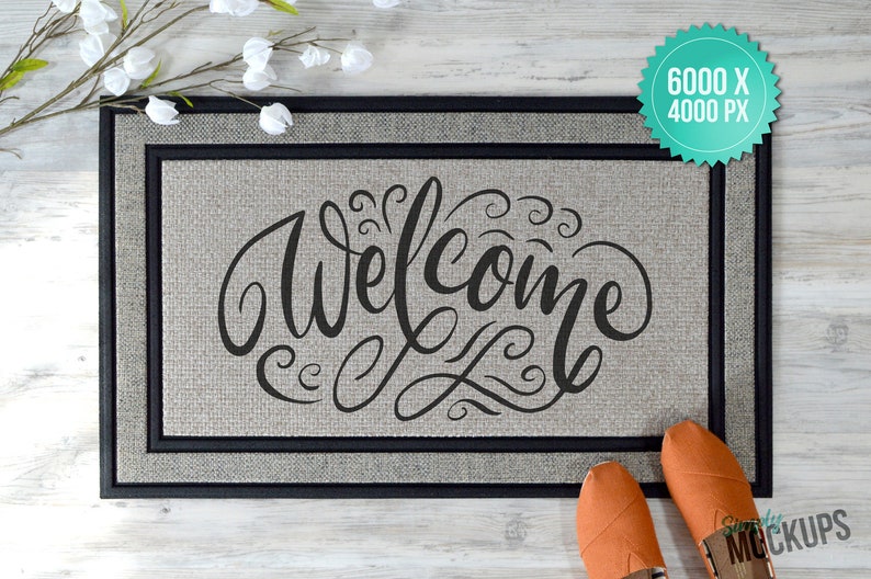 Download Sublimation Doormat Mockup and Orange Shoes Digital File | Etsy