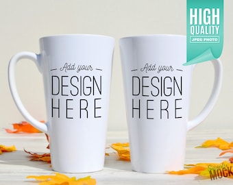 17oz Double Latte Coffee Mug Fall Mockup | Digital File
