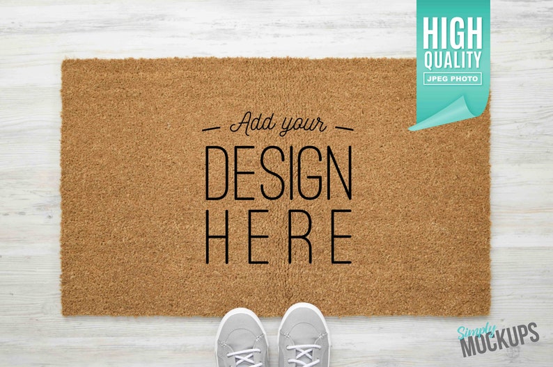 Download Coir Doormat Mockup con zapatos grises Archivo digital | Etsy