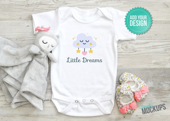 Baby Bodysuit Mockup Blank White Short Sleeve One Piece Etsy