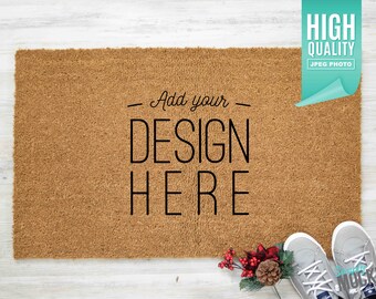 Christmas Coir Doormat Mockup | Digital File