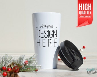 16oz Travel Coffee Mug Christmas Mockup | Digital File