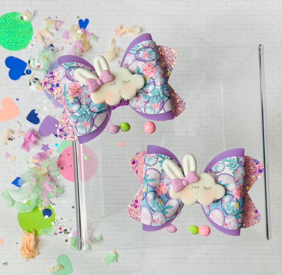 Easter Bunny Piggie Set for Girls and Toddlers, Easter Bunny Small Bows