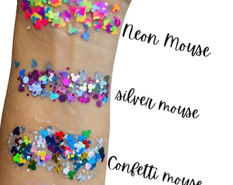 Mouse Hair Glitter Gel for Toddlers and girls, Neon mouse face glitter gel.