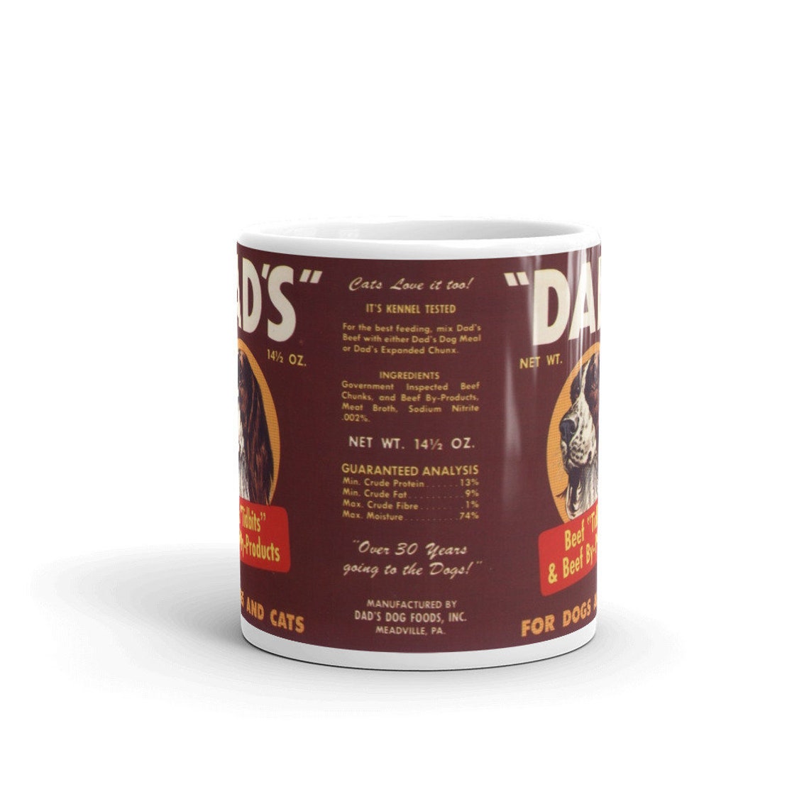 Vintage Print Dad's Dog Food Label Spaniel Dog Lover Dad Etsy