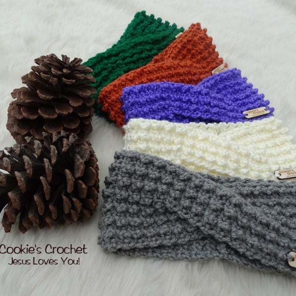 Crochet PATTERN: Loblolly Ear Warmer Headband Crochet Headwrap PDF pattern