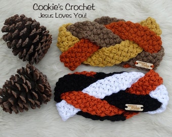 Crochet PATTERN: Braided Beans Ear Warmer Headband Crochet Headwrap PDF pattern