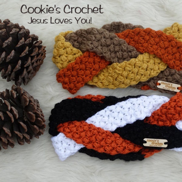 Crochet PATTERN: Braided Beans Ear Warmer Headband Crochet Headwrap PDF pattern