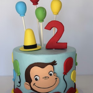 Curious George Inspired Fondant Cake Decor