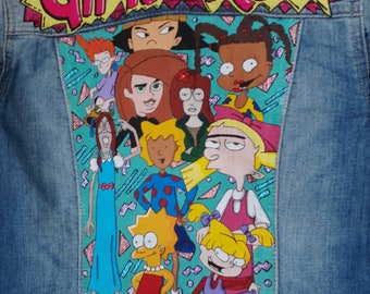 90s cartoon jean jacket