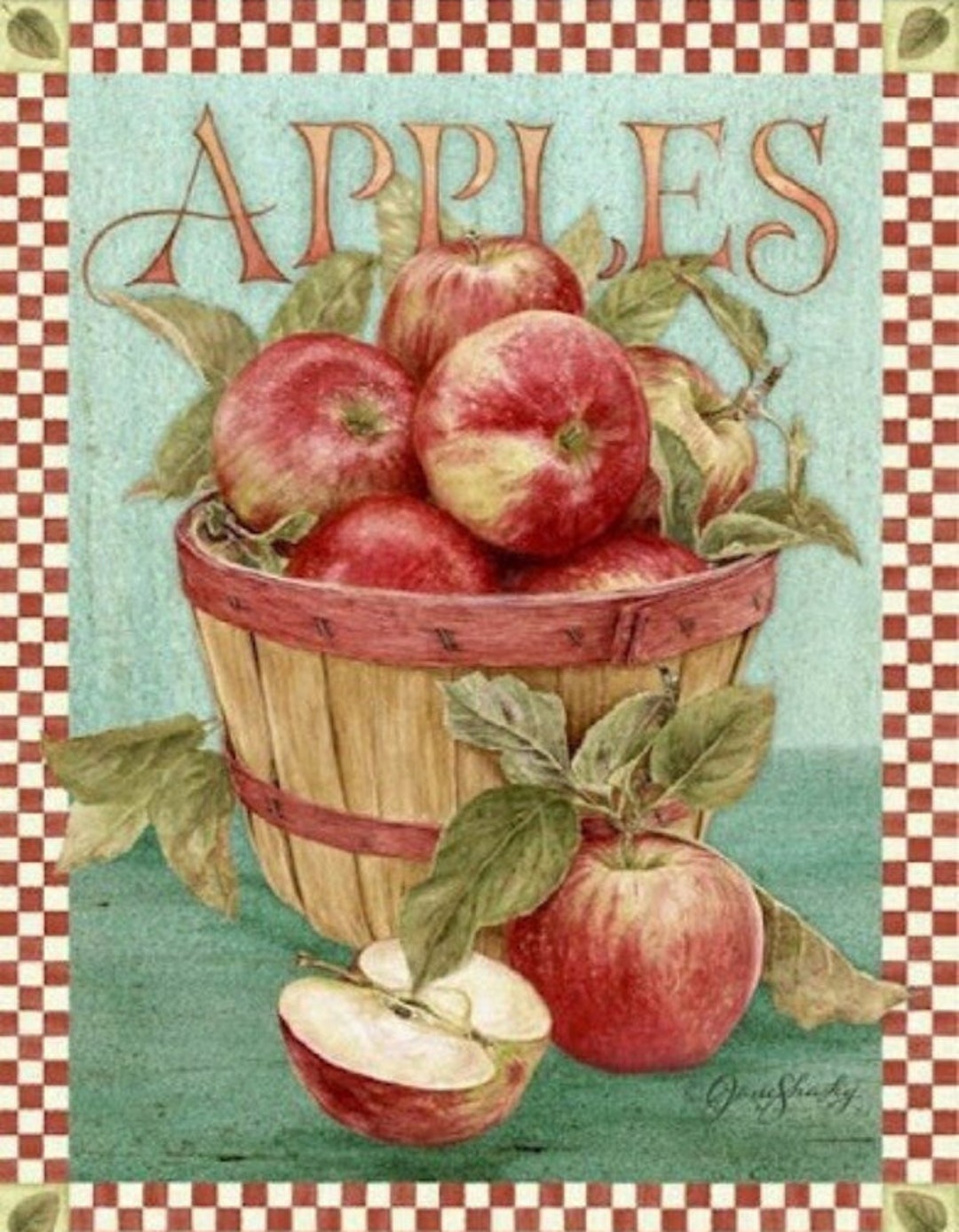 Vintage Apples Wreath Sign, Metal Wreath Sign, Craft Supplies ...