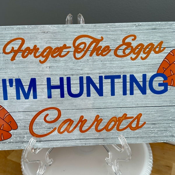 Easter sign, carrot decor, metal sign, wreath sign, craft supply, Easter carrot sign, farmhouse decor, rustic Easter sign