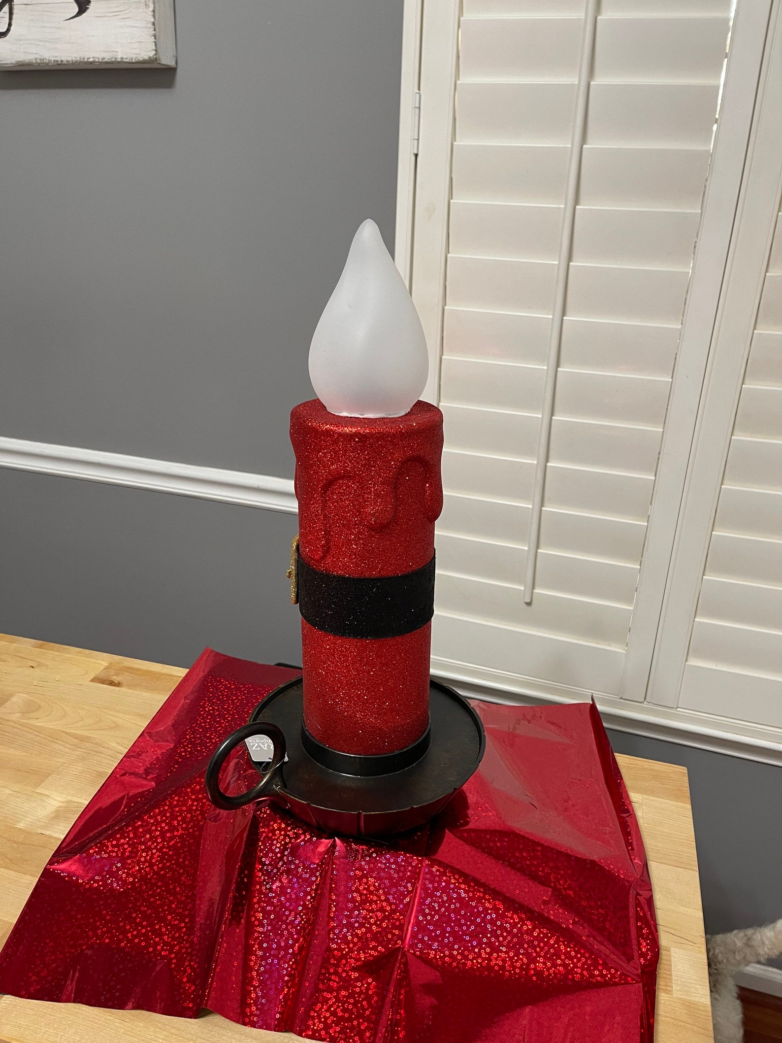 Illuminated Candle Large Christmas Candle Holiday Etsy