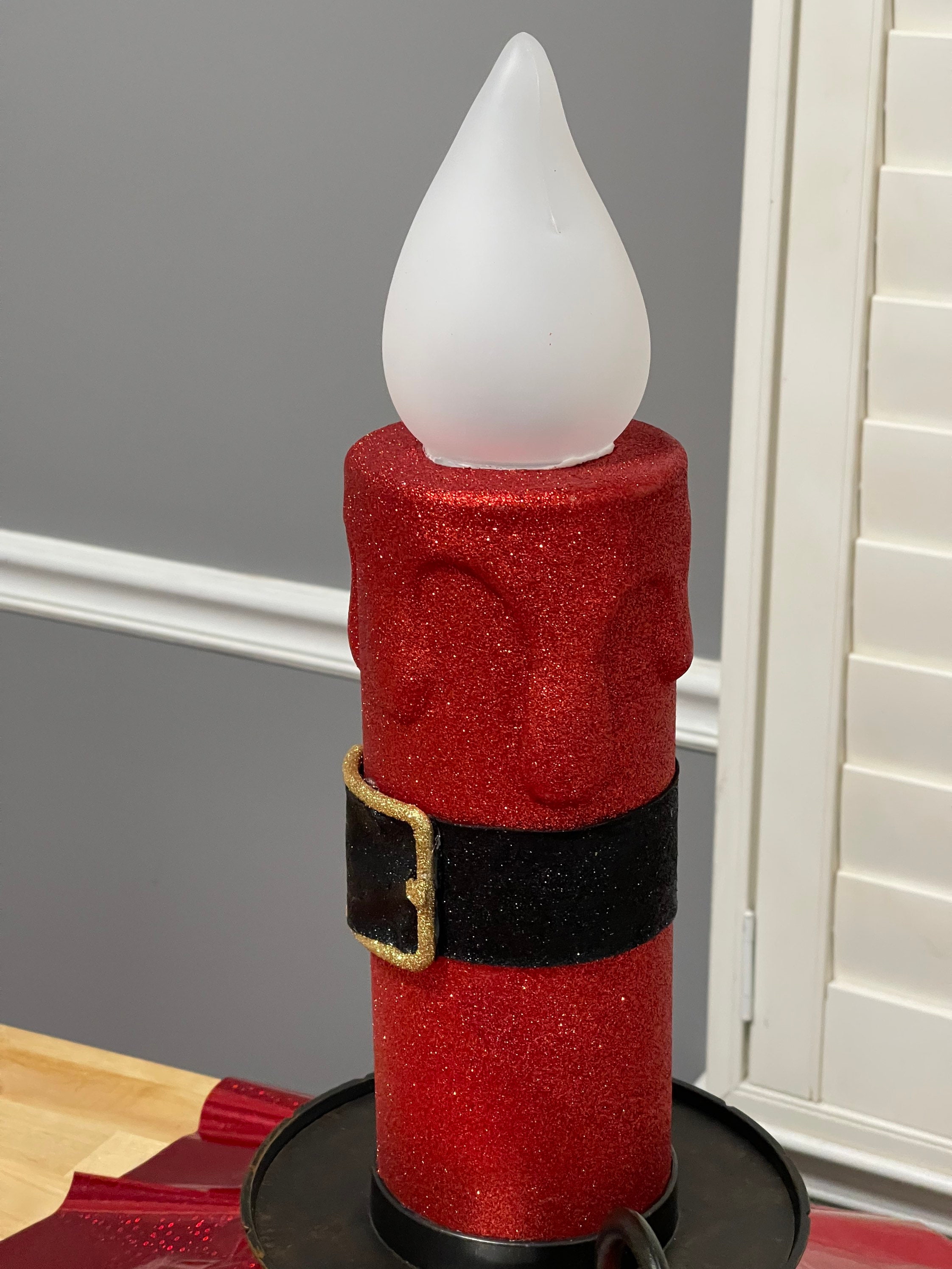 Illuminated Candle Large Christmas Candle Holiday Etsy