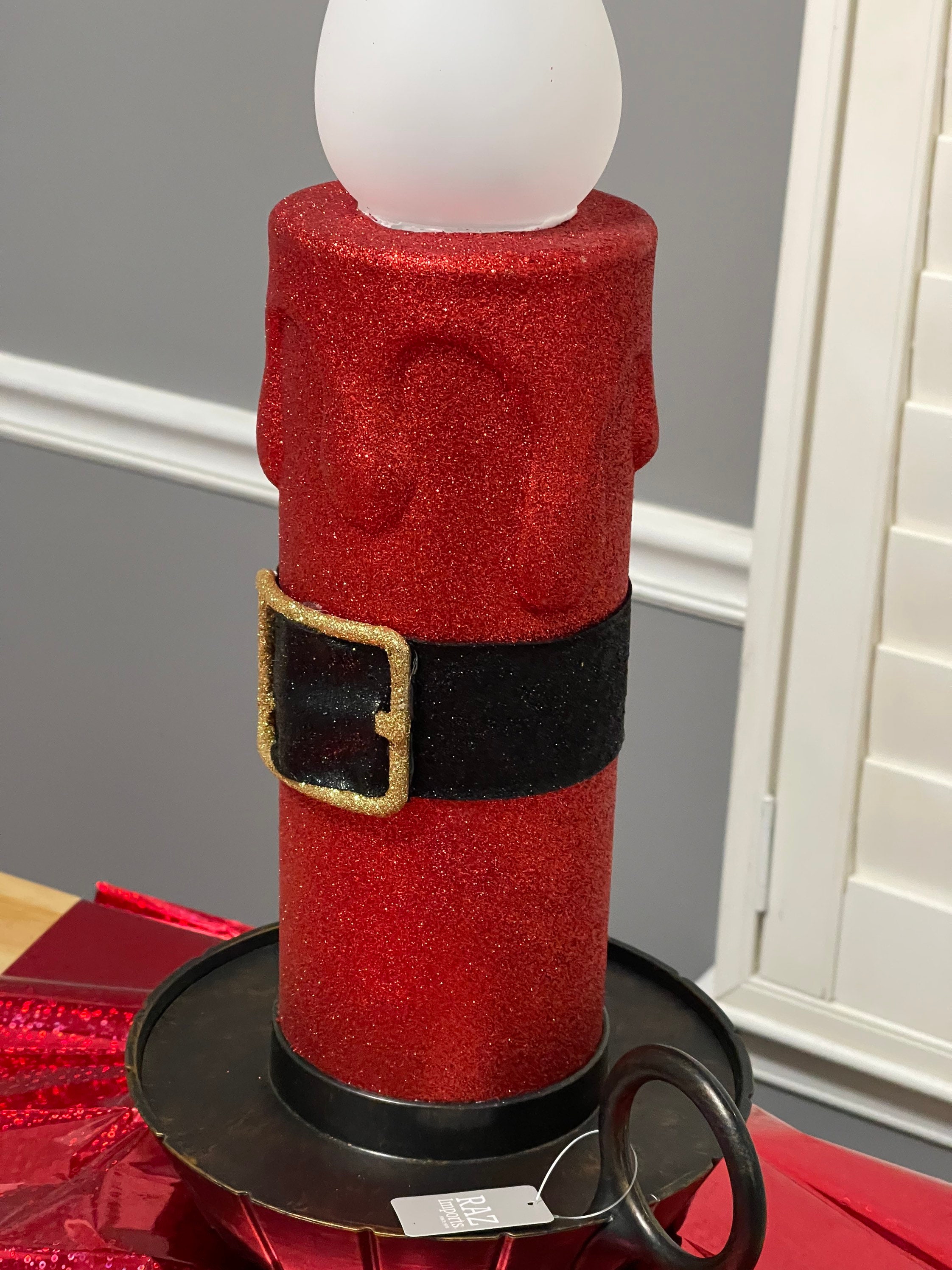 Illuminated Candle Large Christmas Candle Holiday Etsy