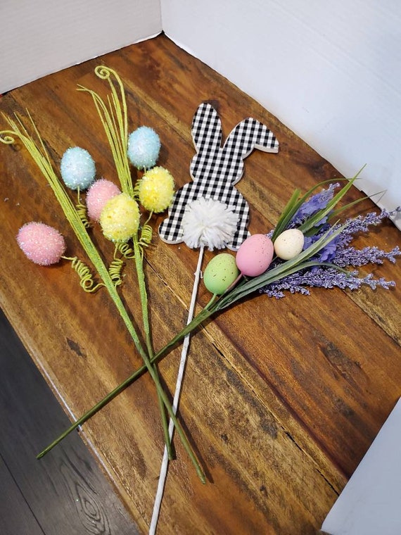 Set of Easter picks set of four picks for Easter wreath Etsy
