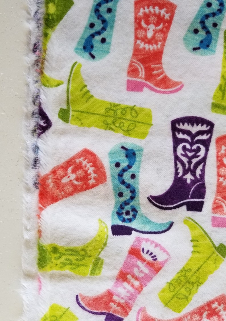 Cowboy Boot Fabric Yardage Western Boots Flannel Fabric Etsy
