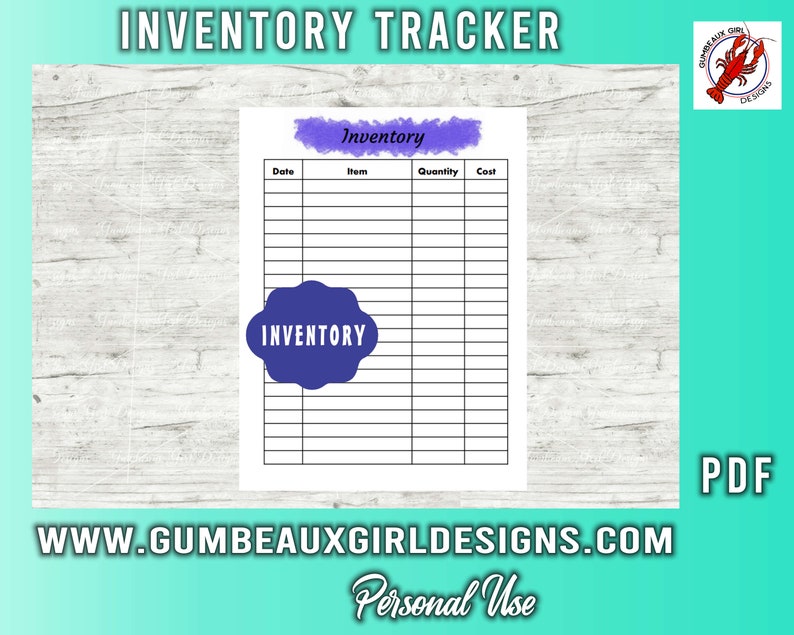 Inventory Tracker Keep Track of Household Inventory Home Etsy