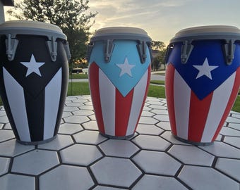 Puerto Rico Conga Can Holder | 3D Printed 12 oz Can Holder | Boricua Gift | Puerto Rican Drink Holder | Party Accessory | Unique Barware