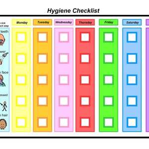Printable Hygiene Checklist Autism - Etsy