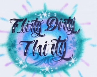 Airbrush T-shirt Script Namn