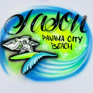 Airbrush Shark Ocean Beach Shirt Personalized Design