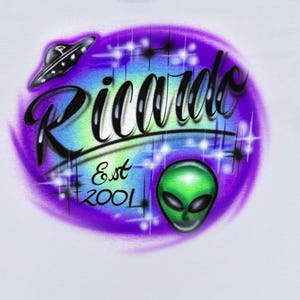 Sprühen Sie Farbe Airbrush T-Shirt Alien,Raumschiff Design