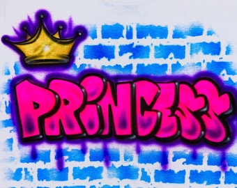 Airbrush T Shirt Graffiti Bricks Crown