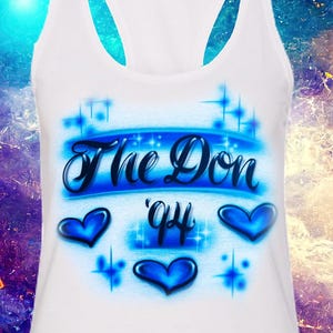 Airbrush Womens Tanktop Name,Year Design