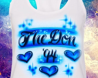 Nom du débardeur Airbrush pour femme, année de conception