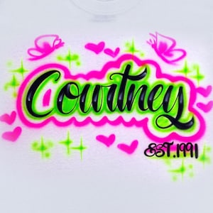 Custom Personalized Airbrush Name T shirt Design