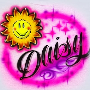 Airbrush SunFlower T-Shirt - Anpassbare Farben & Größen - Künstlerisches und einzigartiges Design