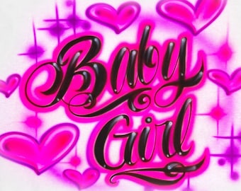 Airbrush CropTopTee Script Hearts Name