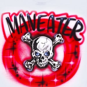Airbrush Skull Name Design T-Shirt