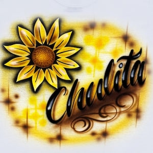Sunflowers Airbrush Name Design