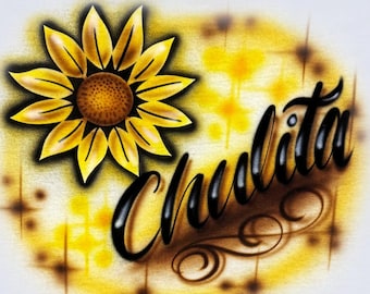 Sunflowers Airbrush Name Design