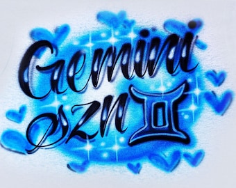 Personalized Airbrushed Zodiac Crop Top, Tank Top, Wife Beater Design
