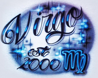 Personalized Airbrushed Zodiac Crop Top, Tank Top, Wife Beater Design