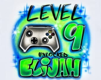 Unique Custom Airbrushed Gaming T-shirt | Personalized Gamer Tee for Gaming Enthusiasts | Handcrafted Gaming Apparel