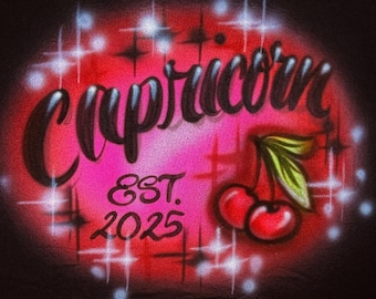 Airbrush Black CropTopTee,HalterTop,Crop Top,Cherry Design