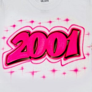 Est Year Design, Airbrush T-Shirt, Airbrush Shirt, Airbrush Crop Top, 80er Jahre Party Shirt, 90er Jahre Party Shirt, 2000er Jahre Party Shirt, Custom Design