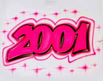 Est Year Design,Airbrush T shirt,Airbrushed Shirt,Airbrush Crop top,80s Party Shirt,90s Party Shirt,2000s Party Shirt,Custom Design