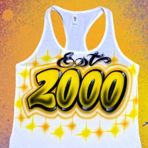 Est Born in Year Airbrush Womens Tanktop