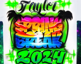 Spring Break 2025 Vacation Airbrush T Shirt Design