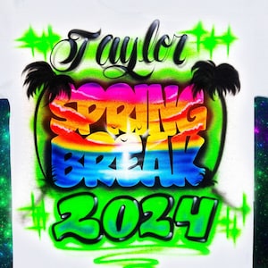 Spring Break 2025 Vacation Airbrush T Shirt Design