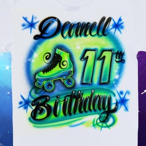 Roller Skate Birthday Airbrush Shirt Design