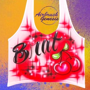 Cherry Airbrush HalterTop Name Design